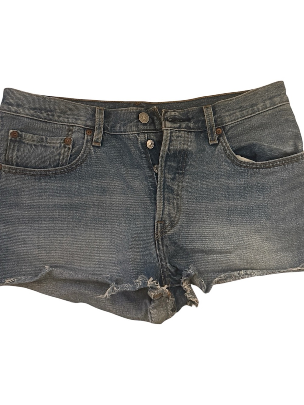 Levi's Distressed Light Blue Denim Cutoff Shorts